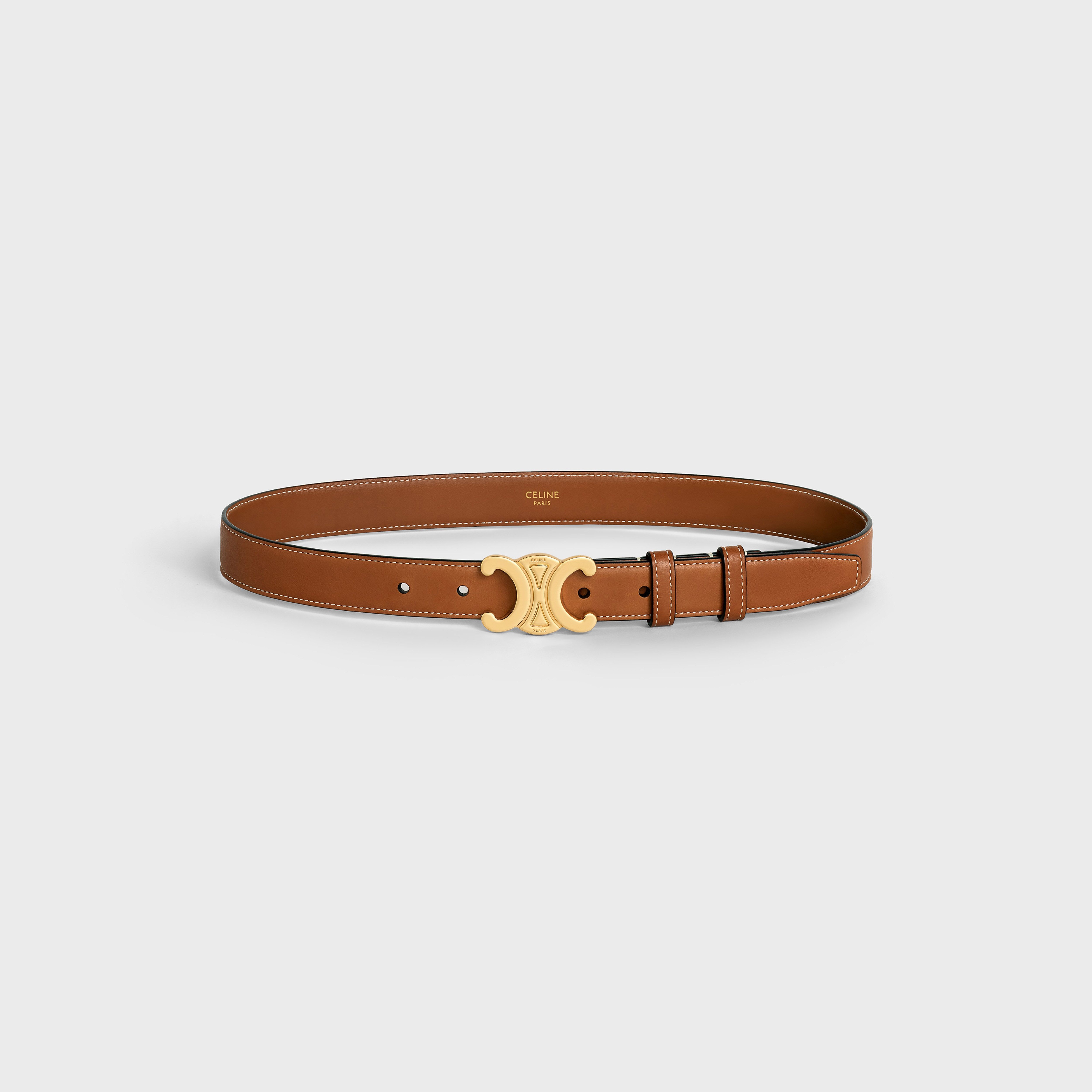Medium 25MM Triomphe Belt IN Natural Calfskin - TAN | CELINE