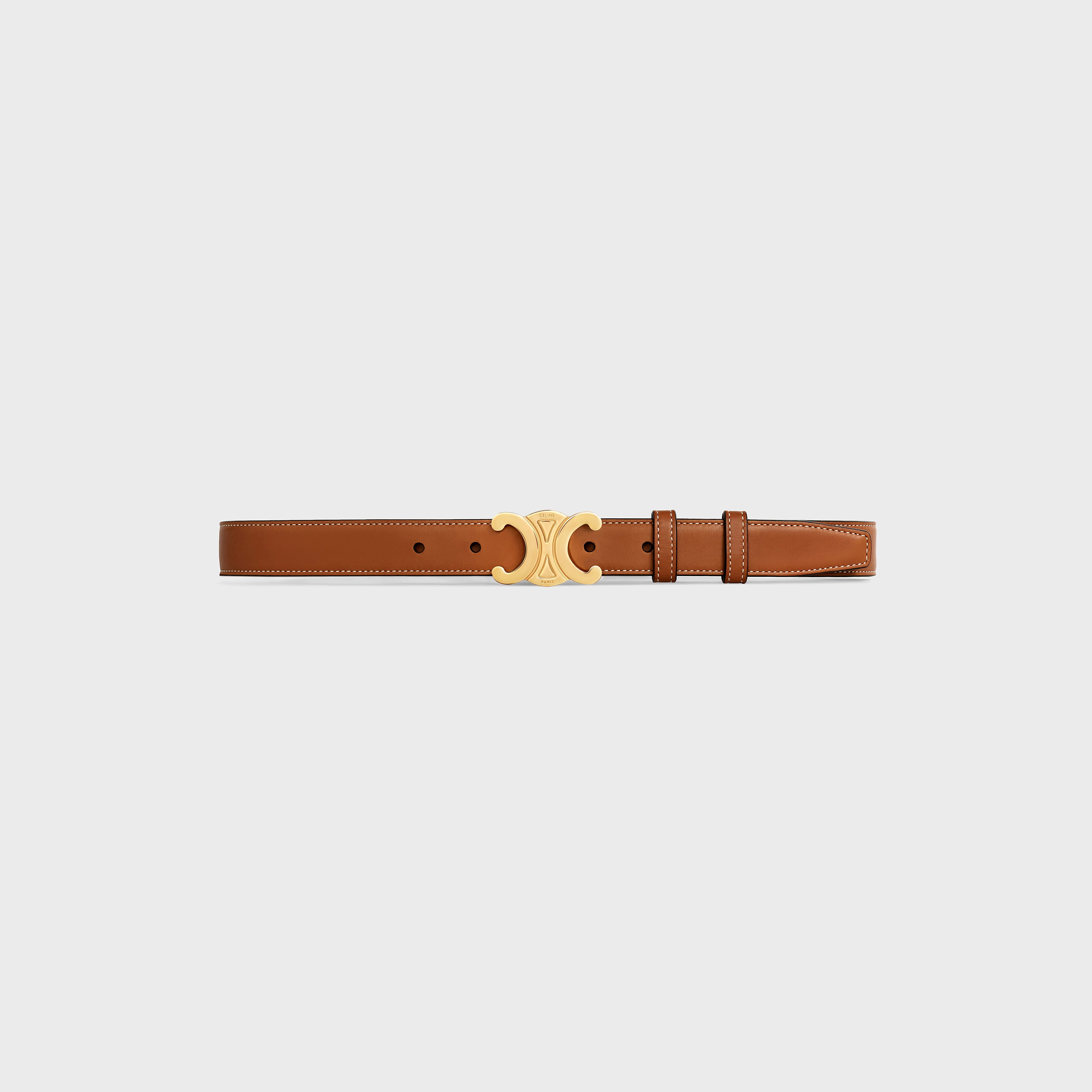 MEDIUM TRIOMPHE BELT IN NATURAL CALFSKIN - TAN | CELINE