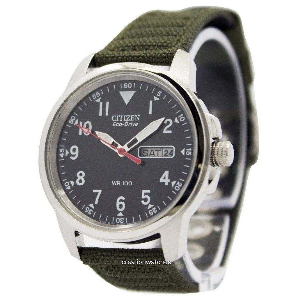 Citizen Eco-Drive Green Canvas Strap 100M BM8180-03E Men's Watch