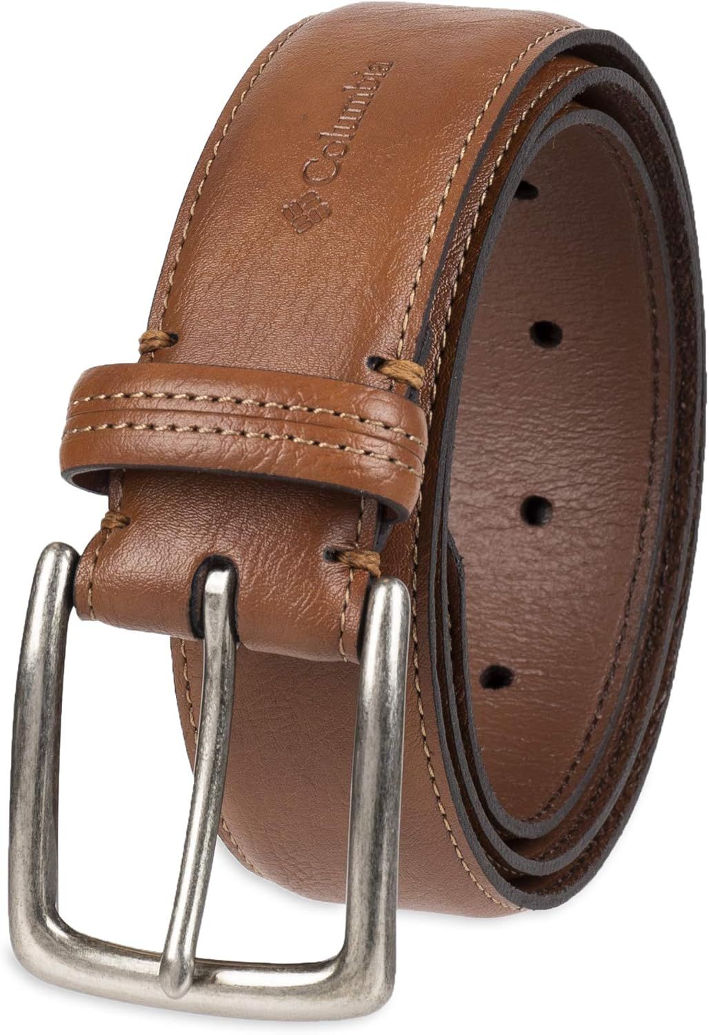 Columbia Men's Trinity Logo Casual Leather Belt (Brown)