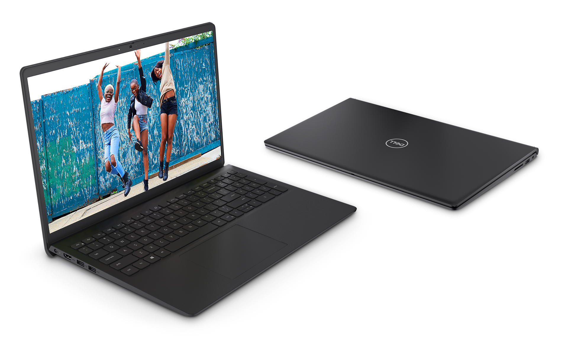 Inspiron 15 3520 PDP hero (open, black)