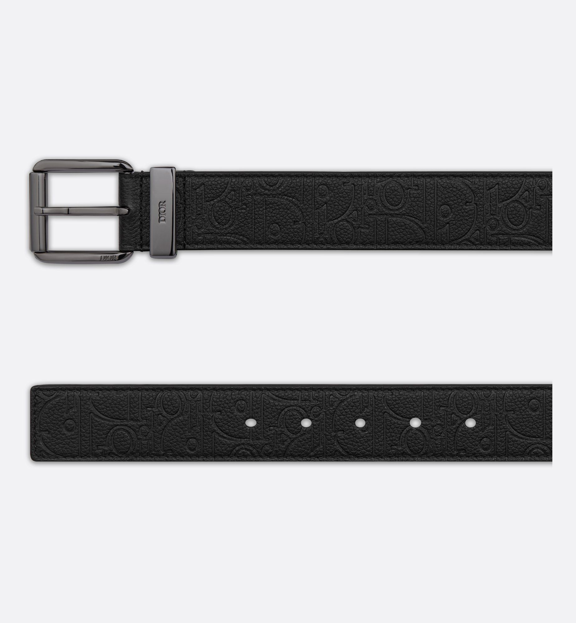Belt Black Dior Gravity Leather, 35 MM | DIOR detail