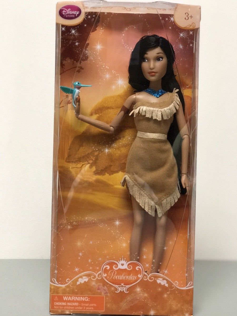 Disney Store Classic Princess Doll - Pocahontas with Flit the Hummingbird -  NEW