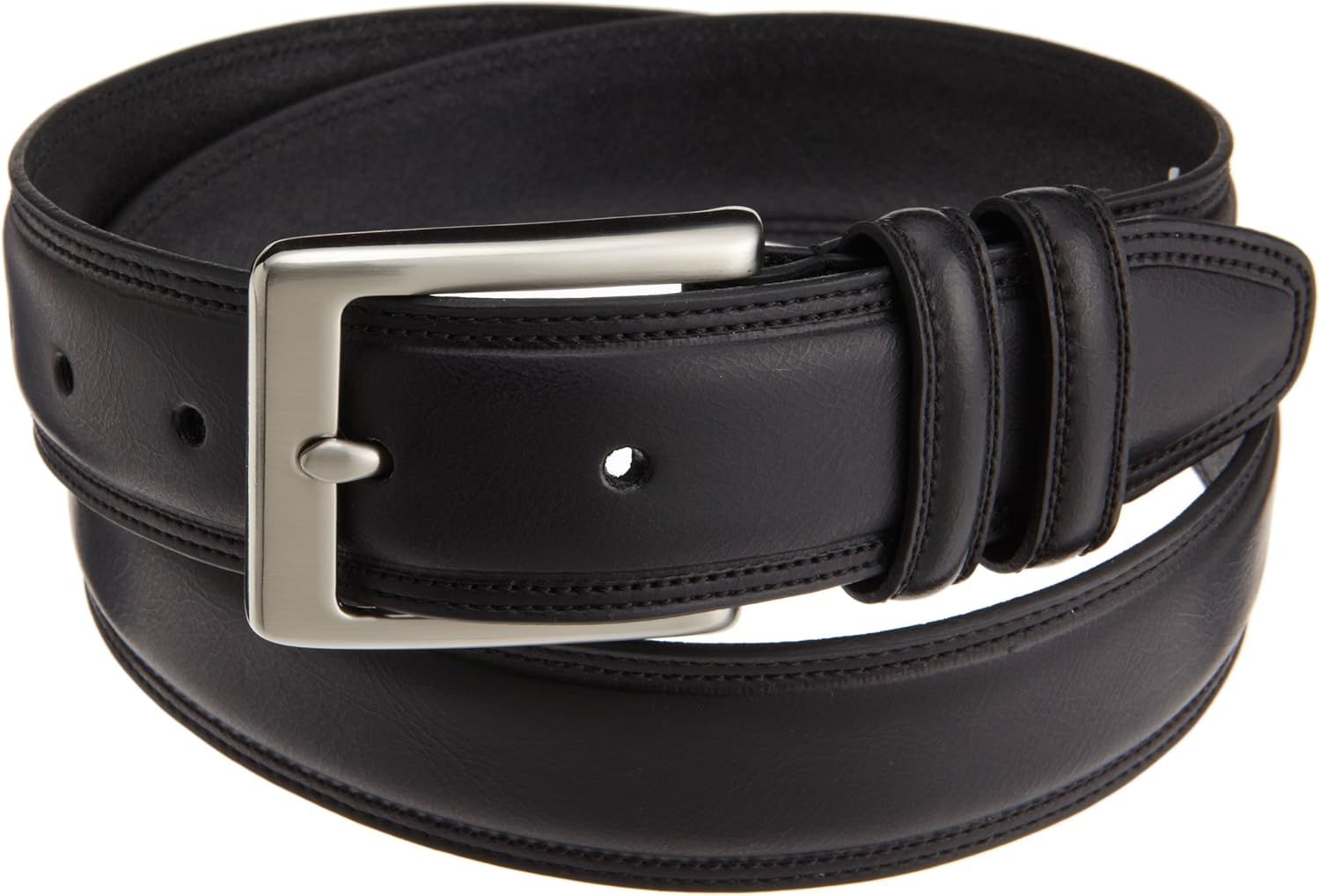 Dockers Men's 1 3/8 in. Leather Feather Edge Creased and Domed Belt