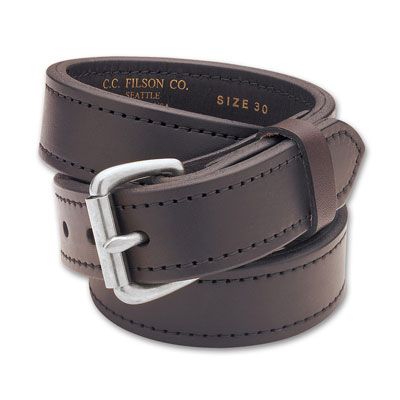 Filson 1.25" Double Belt Brown/Stainless