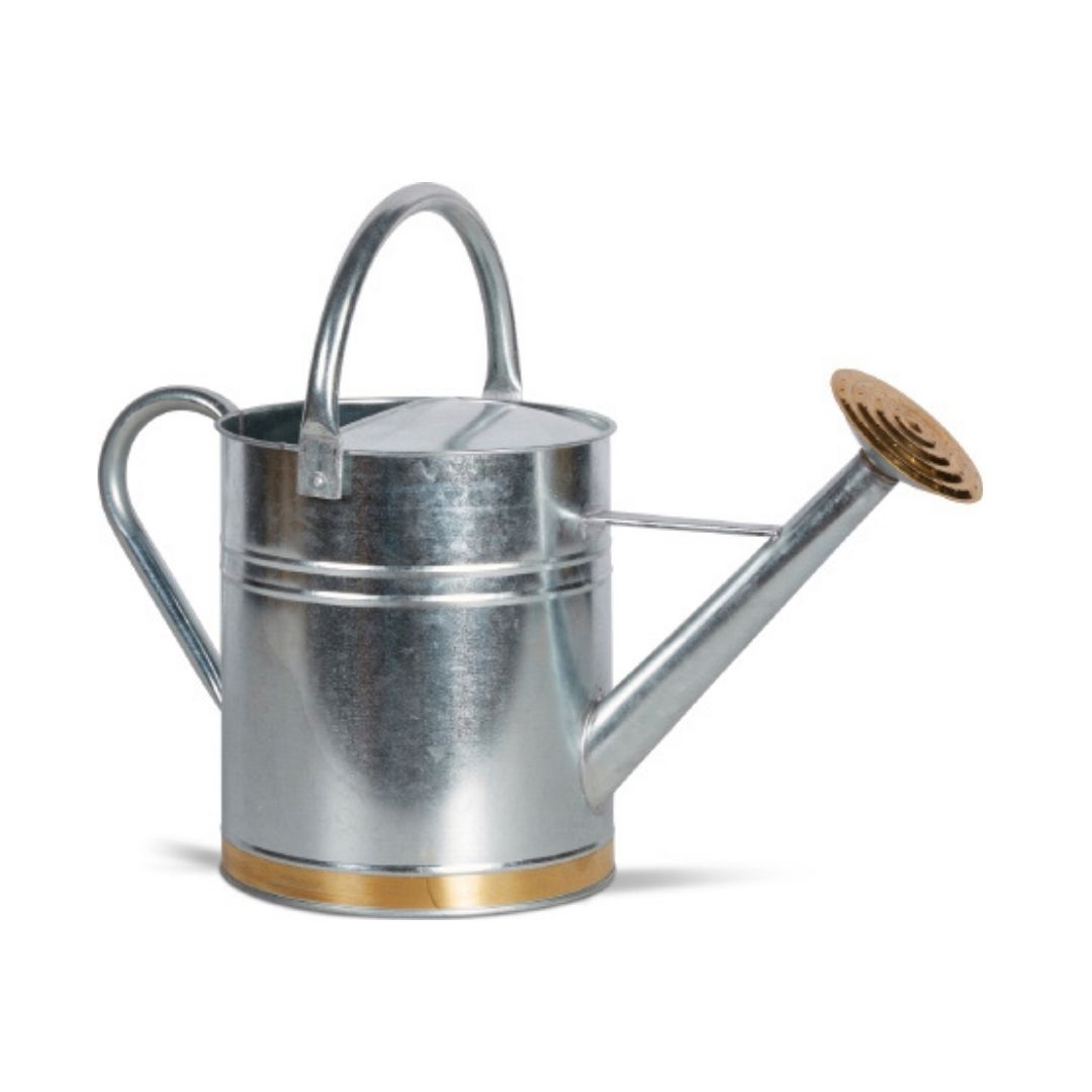 Traditional Galvanized Watering Can - Silver/Copper - 2 Gal