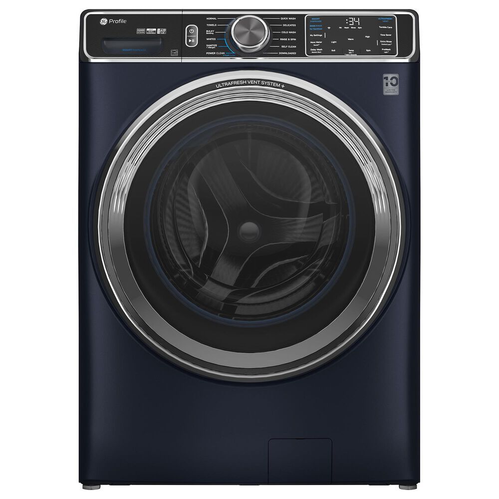 GE Profile 5.3 Cu. Ft. Capacity Smart Front Load Energy Star Washer in Sapphire Blue