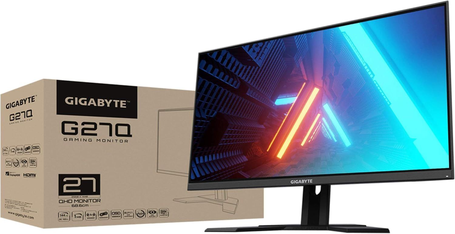 GIGABYTE G27Q 27" 144Hz 1440P Gaming Monitor (front hero)