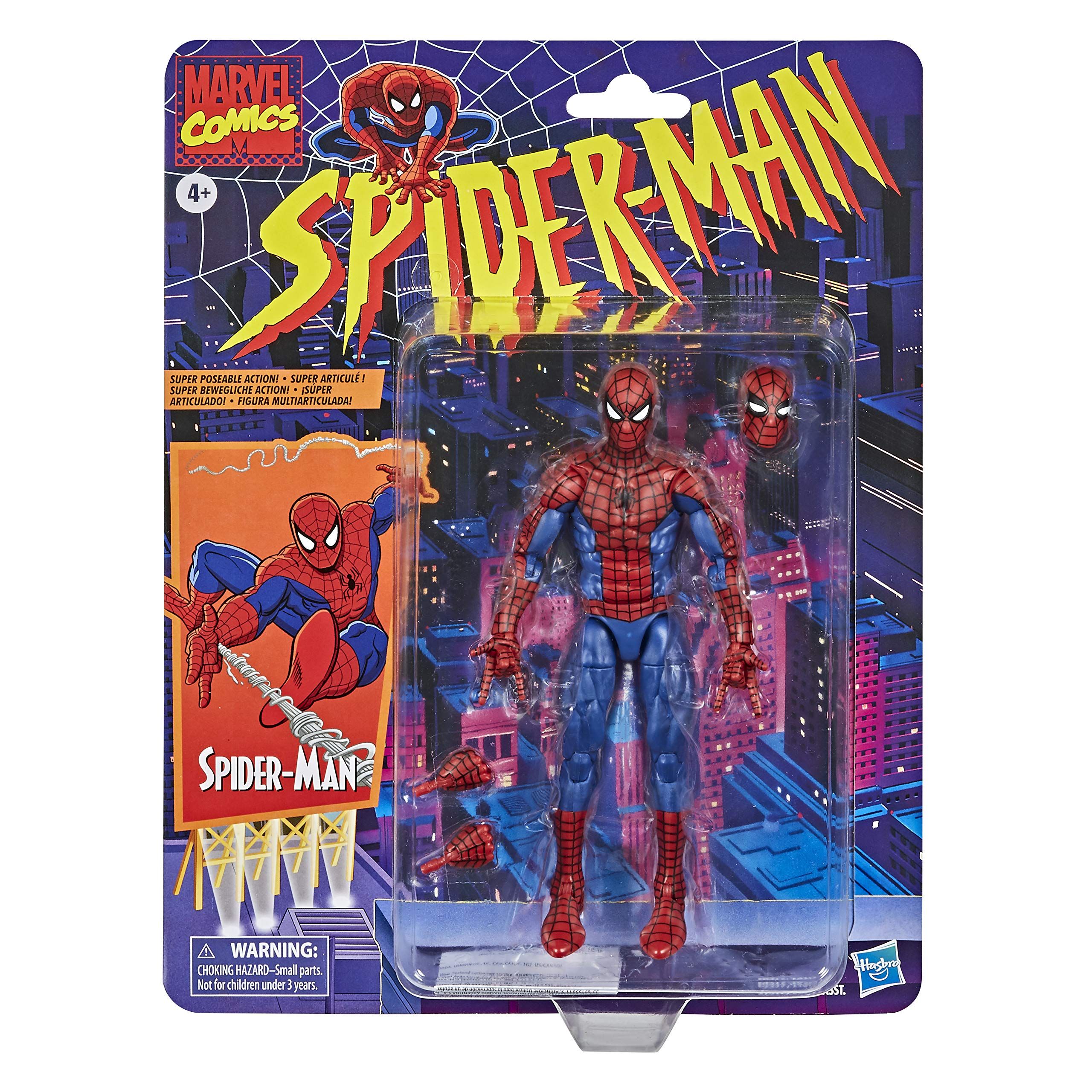 Spider-Man Hasbro Marvel Legends Series 6-inch Collectible Action Figure Toy (Retro Collection)