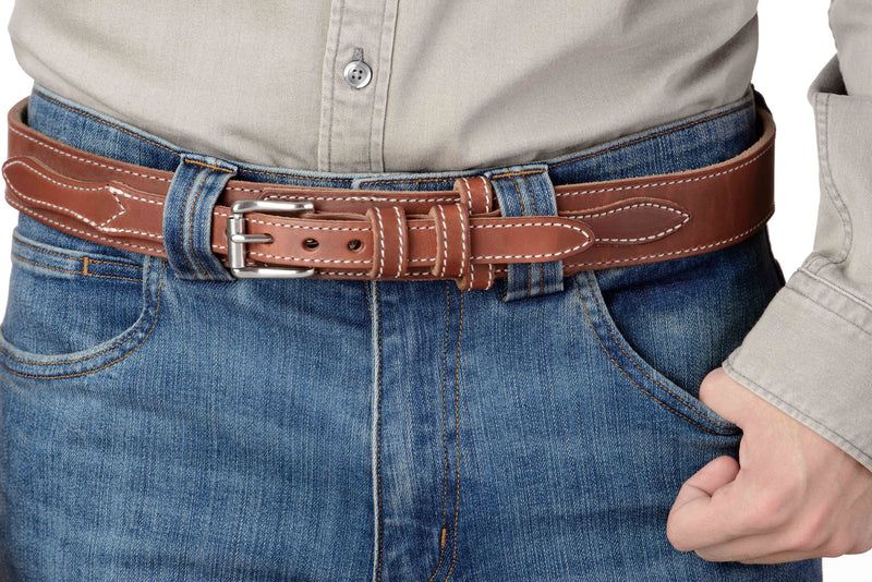The Winchester: Hot Dipped Tan Stitched Ranger 1.50"– AmishMadeBelts.com