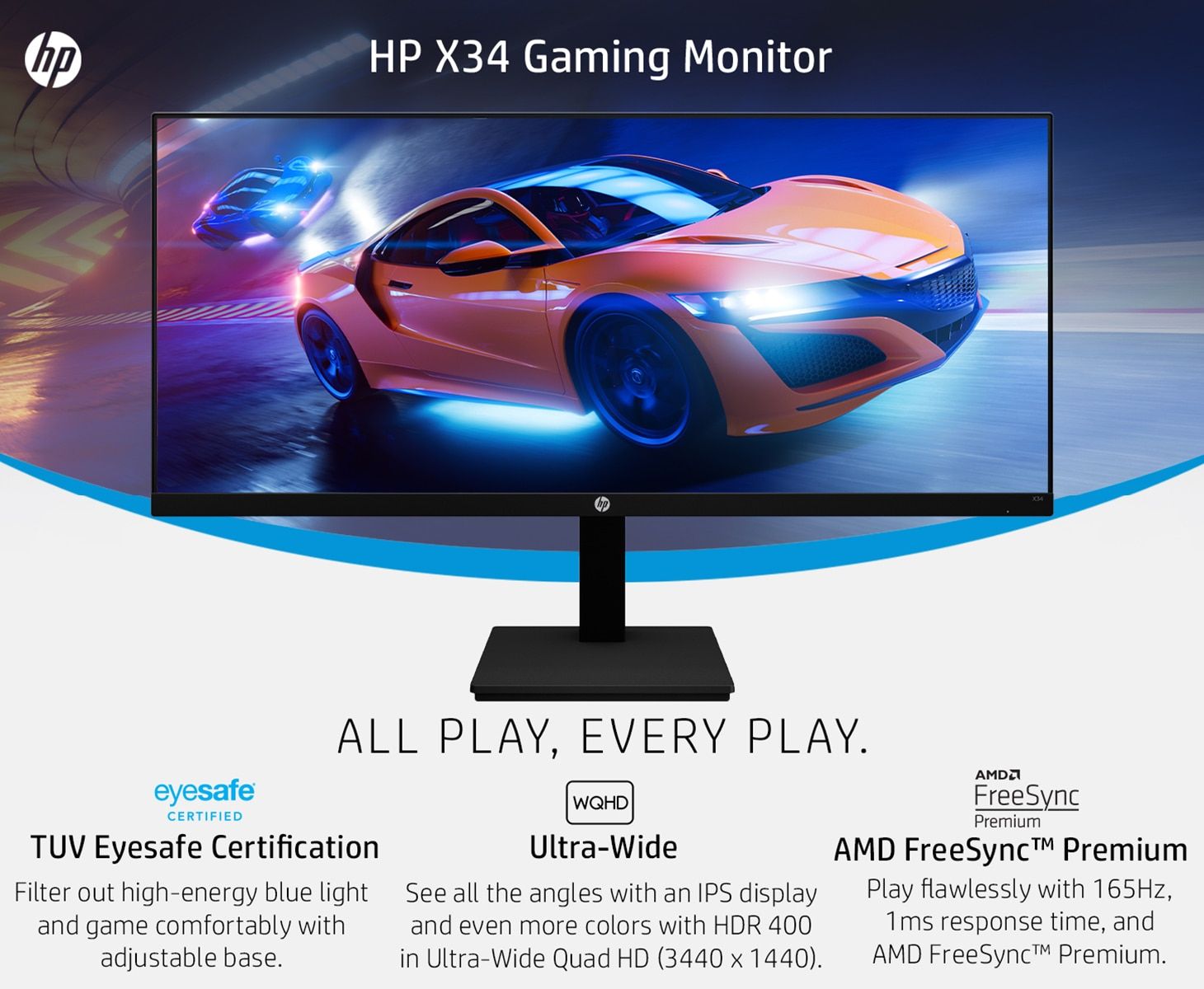 HP X34 WQHD Gaming Monitor - banner image