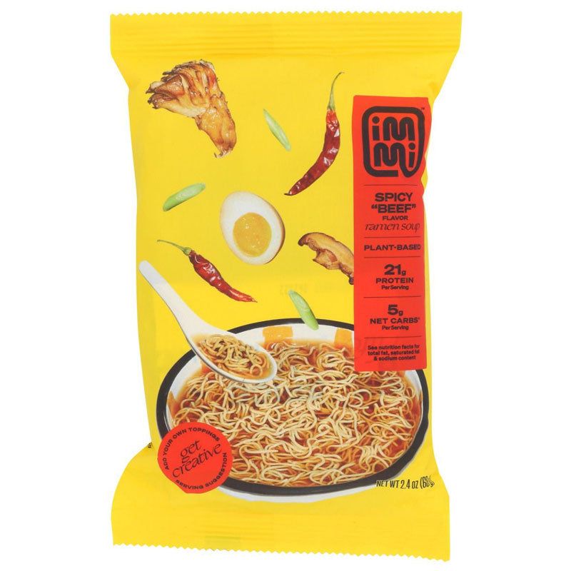 Immi Spicy Beef Ramen (front of pouch)