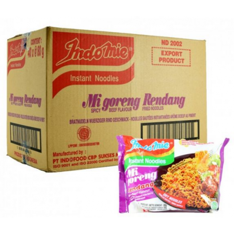 Indomie Mi Goreng Rendang 40x80g Spicy Beef Flavoured Instant Noodles – Zing Asia