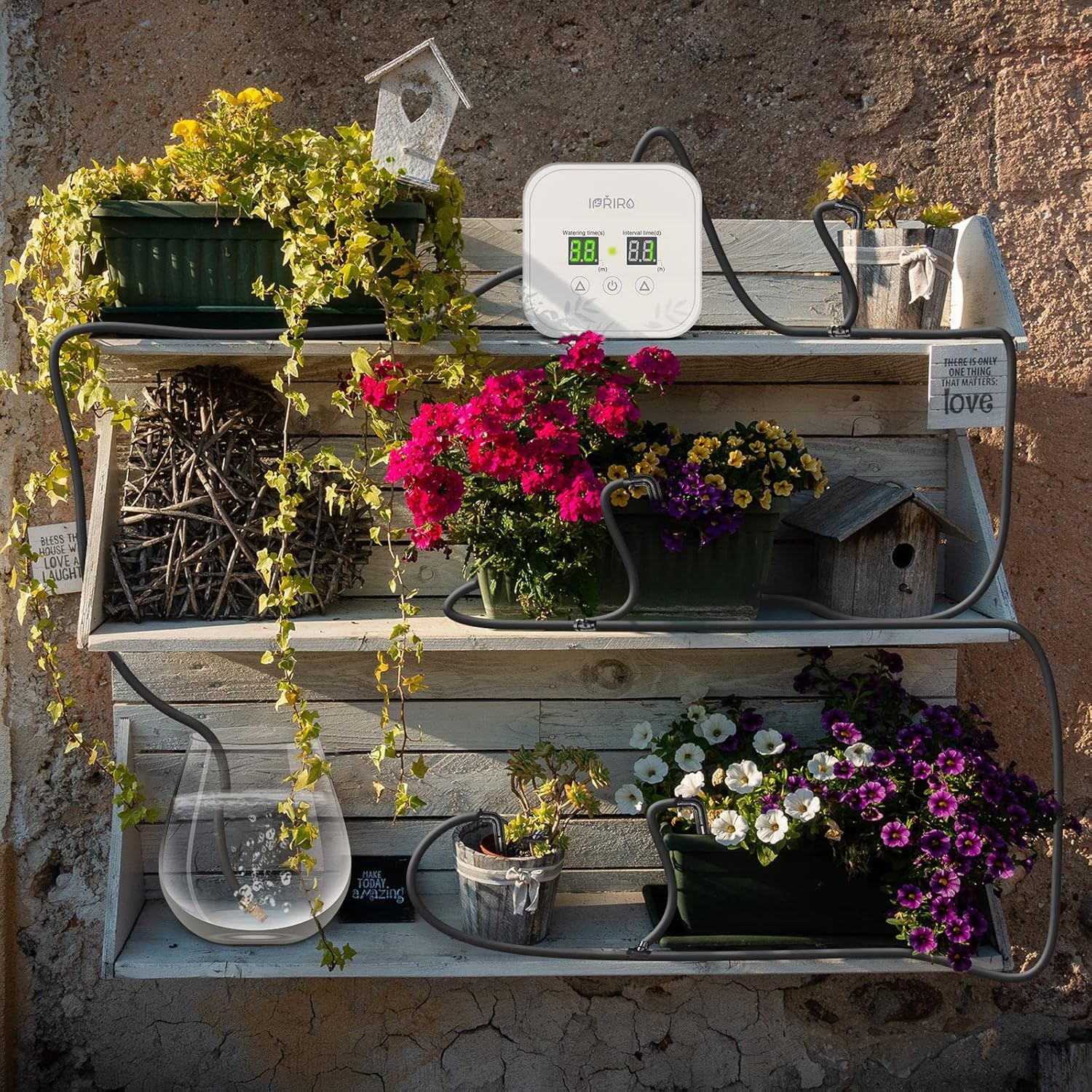 [Upgraded Pump] iPriro High Power Houseplants Automatic Watering System for 15 Potted Plants, Automated Watering Device with 30-Day Programmable Indoor Timer and 5V USB Charging Cable - Rapid-adjust locking levers, Big Deals Plus Free Shipping | wcacompany.com
