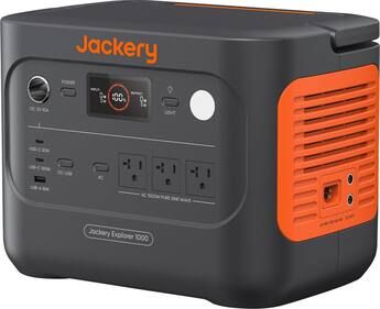 Jackery E1000AC 1062Wh Portable Power Station Solar Generator, LiFePO4  Backup Battery for Outdoor Camping Home Emergency (1070 Wh Capacity) Black  - Best Buy