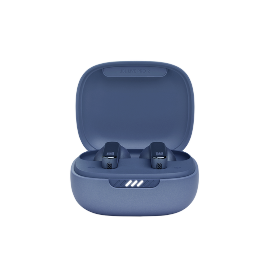 JBL Live Pro 2 TWS – Product image (Case open, Blue)
