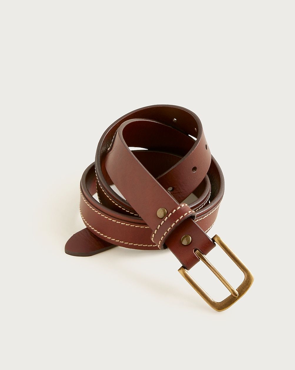 J.Crew Leather Belt with Square Brass Buckle