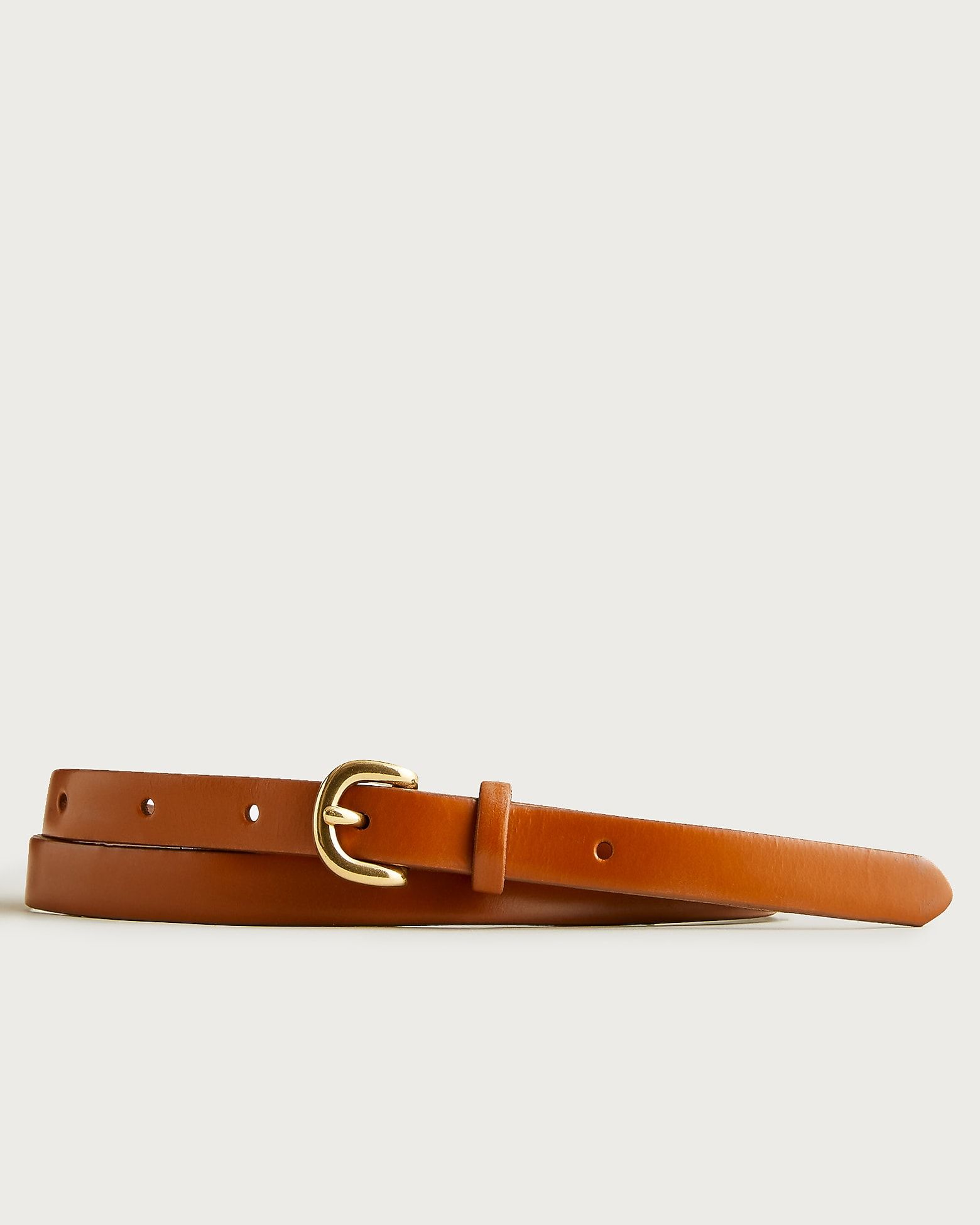 Skinny Italian Leather Belt in Brown - Official J.Crew High-Res Product Shot