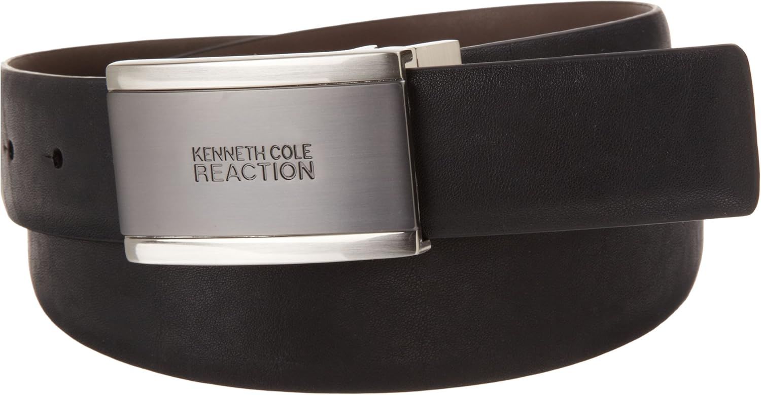 Kenneth Cole REACTION Men's Reversible Dress Belt with Plaque Buckle