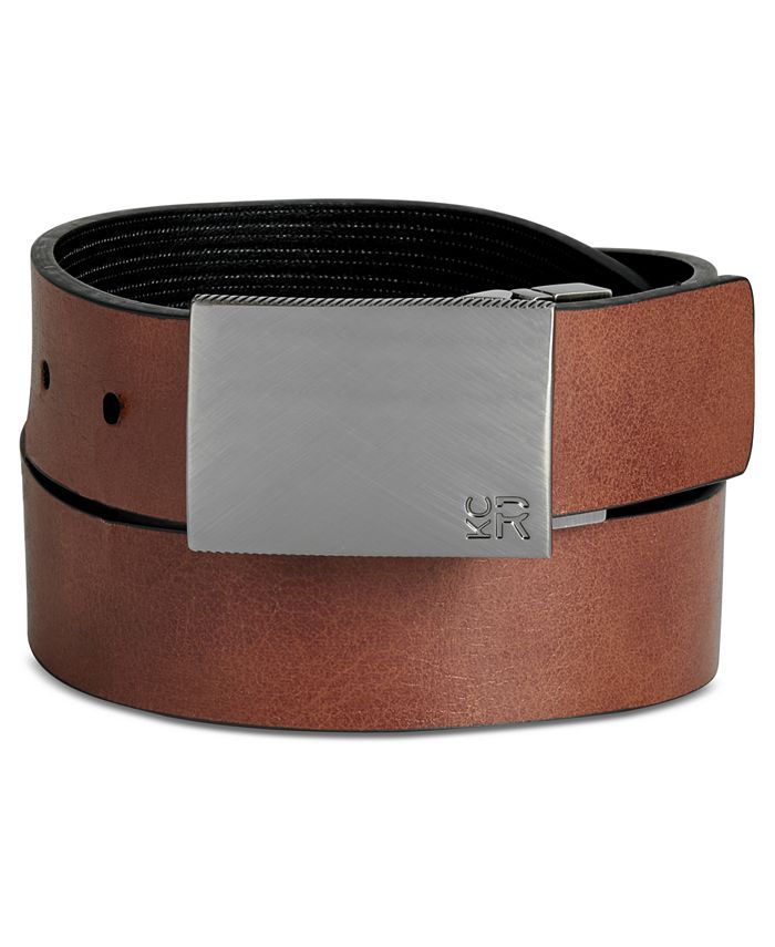 Kenneth Cole Reaction Reversible Plaque-Buckle Belt - Detail View