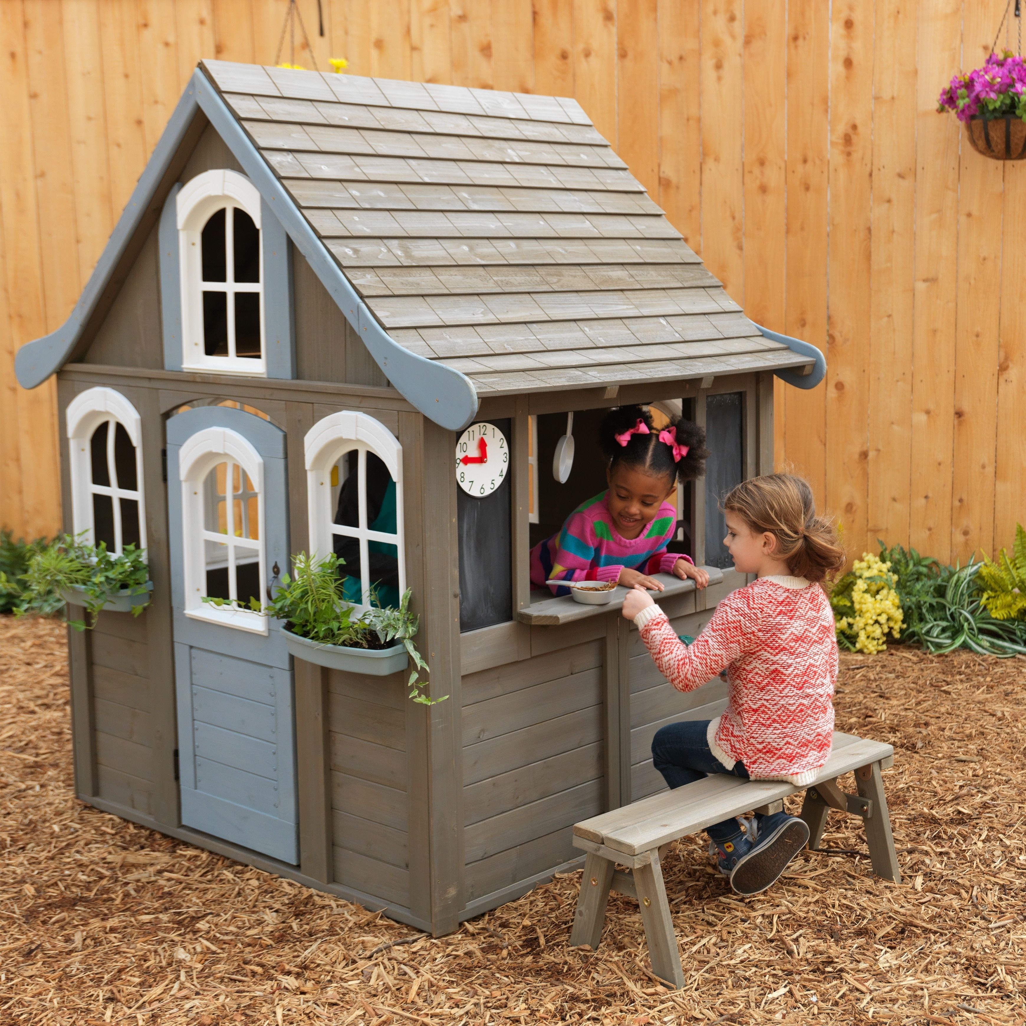 KidKraft Forestview II Wooden Playhouse with EZ Kraft Assembly - Overstock  - 28536318