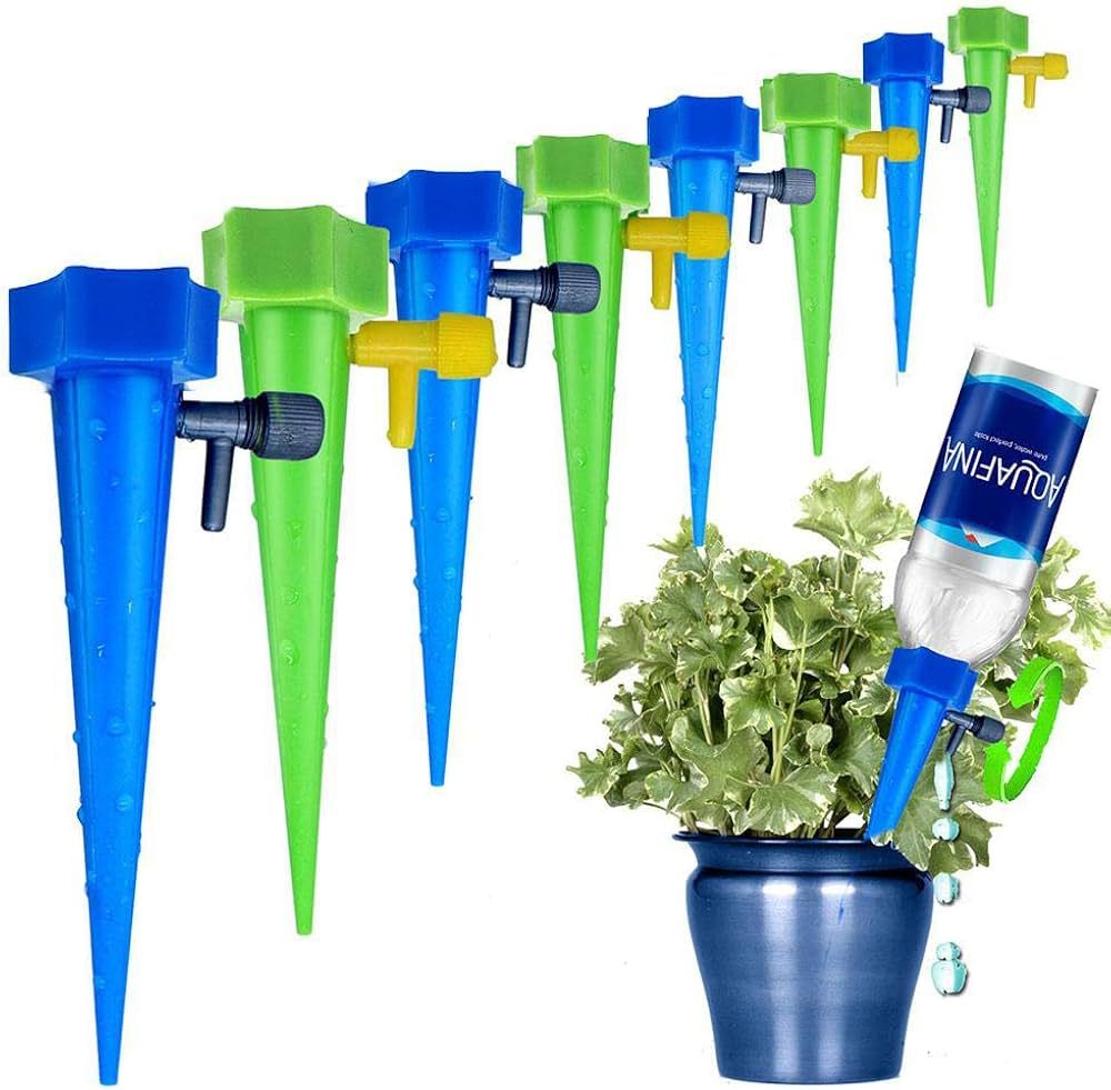Amazon.com : Self Plant Watering Spikes 12 Pack Auto Drippers Irrigation  Devices Vacation Automatic Plants Water System with Adjustable Control  Valve Switch Design for Houseplant, Gardenplant, Officeplant : Patio, Lawn  & Garden