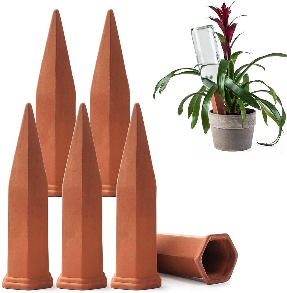 Amazon.com: Modern Innovations Ceramic Terracotta Self Watering Spikes (6  Pack) Vacation Automatic Plant Waterer Devices, Indoor/Outdoor Planter  Insert, Terra-Cotta Stakes for Potted Plants, Auto-Water System : Patio,  Lawn & Garden