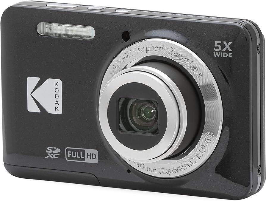 Amazon.com : Kodak PIXPRO FZ55-BK 16MP CMOS Sensor Digital Camera 5X Optical Zoom 28mm Wide Angle 1080P Full HD Video 2.7" LCD Vlogging Camera (Black) : Electronics