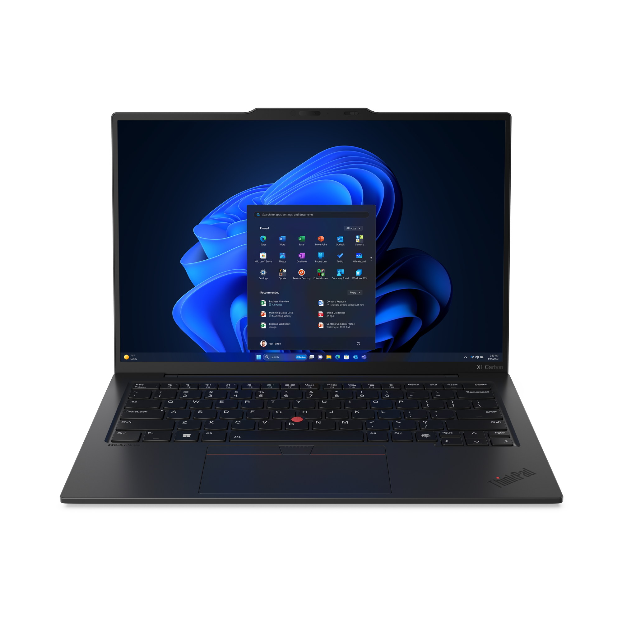 ThinkPad X1 Carbon Gen 12 angle view (official PSREF image)