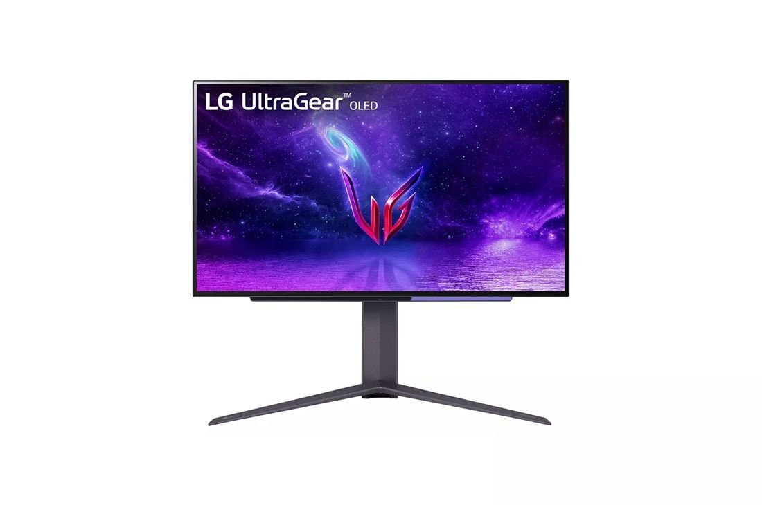 LG 27GR95QE-B product image (studio angle)