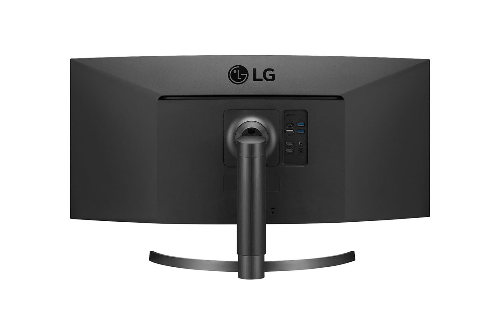 LG 34WN80C-B (rear/ports & stand view)
