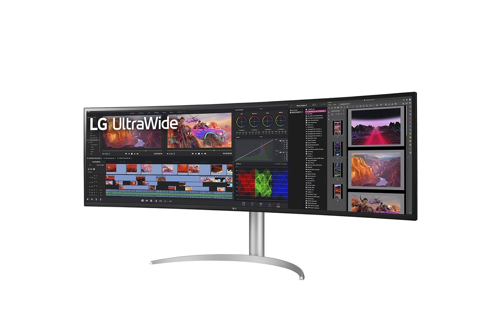 LG UltraWide™ Dual QHD Monitor - 49WQ95C-W (angled view)