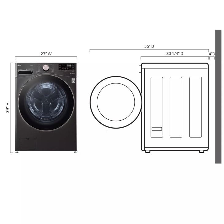 4.5 cu. ft. Ultra Large Capacity Front Load Washer - Black Steel