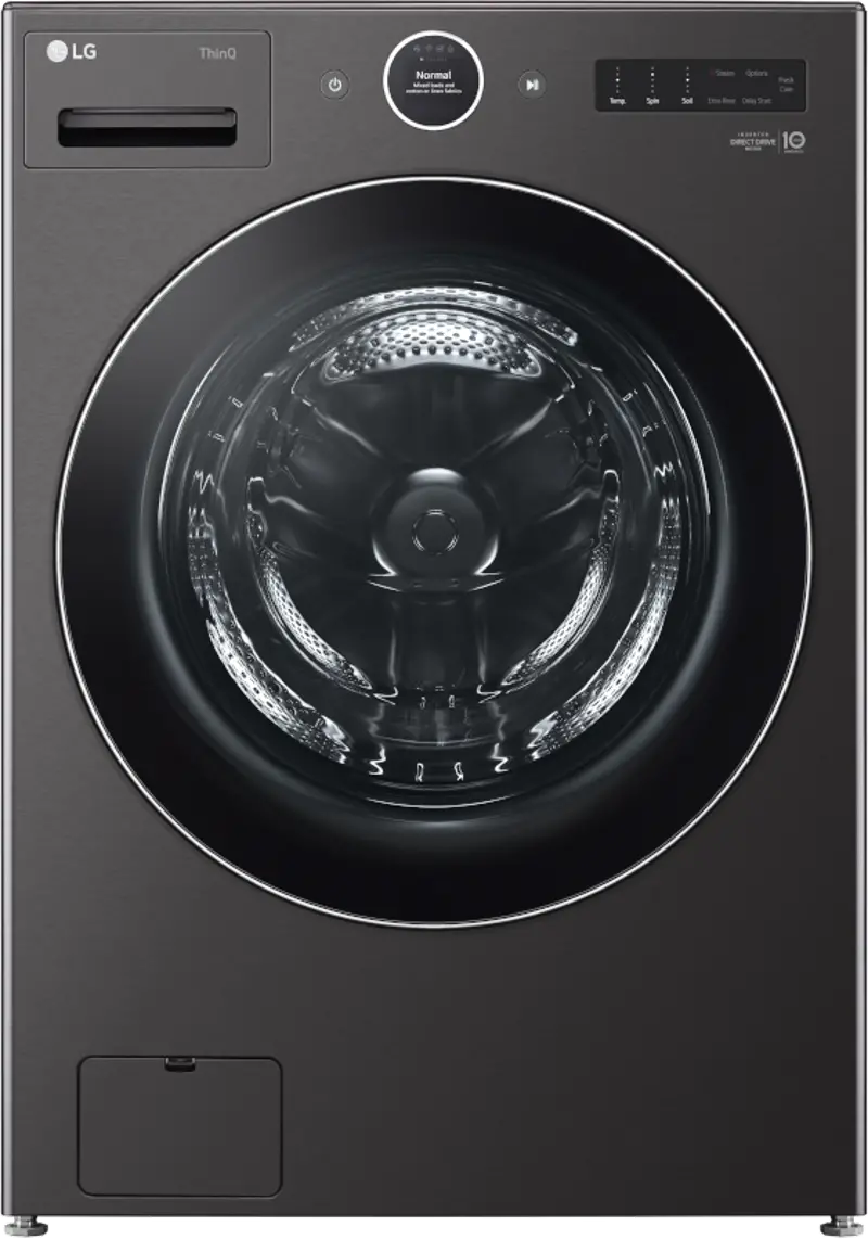 LG 5 cu ft Front Load Washer - Black Steel 6700B
