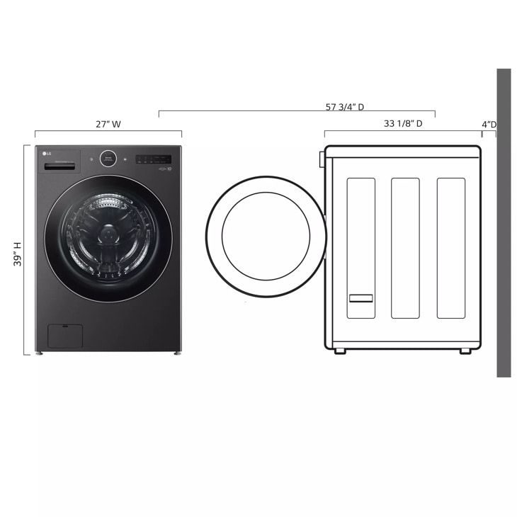 Ventless Washer/Dryer Combo LG WashCombo™ All-in-One 5.0 cu. ft. Mega Capacity with Inverter HeatPump™ Technology and Direct Drive Motor
