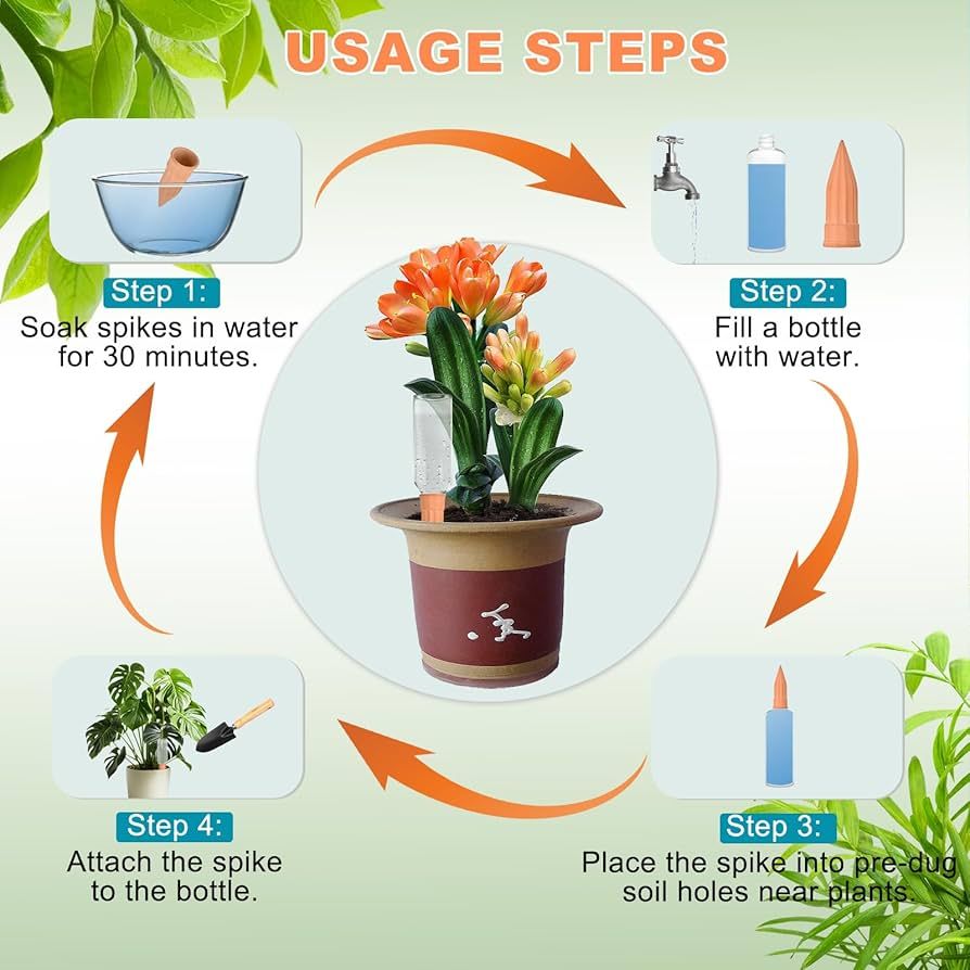 Amazon.com: Lsed 16 Pack Terracotta Plant Waterers - Self Watering Spikes  and Watering Stakes for Automatic Watering, Slow Release Watering Devices  for Vacation Plant Watering, Ideal for Indoor & Outdoor Plants :