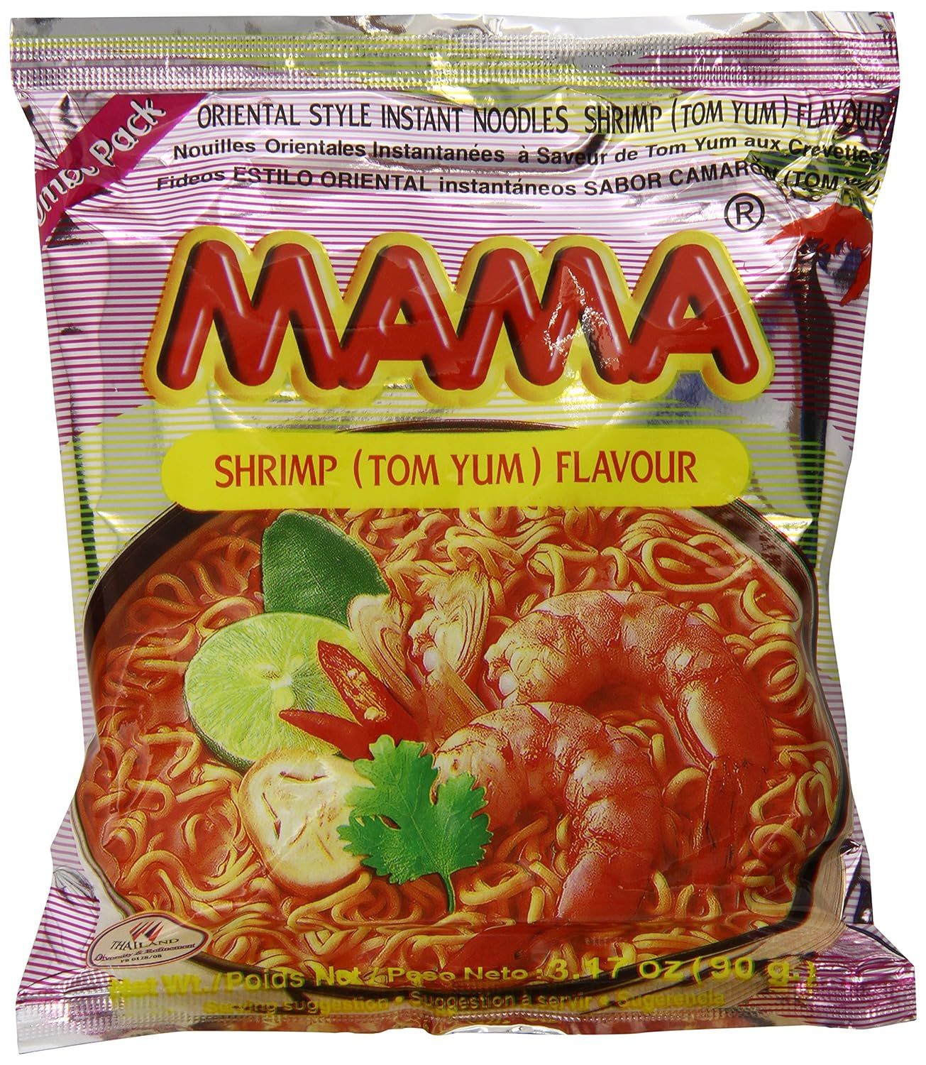 Mama Instant Noodle, Tom Yum Shrimp Spicy Flavor (Pack)