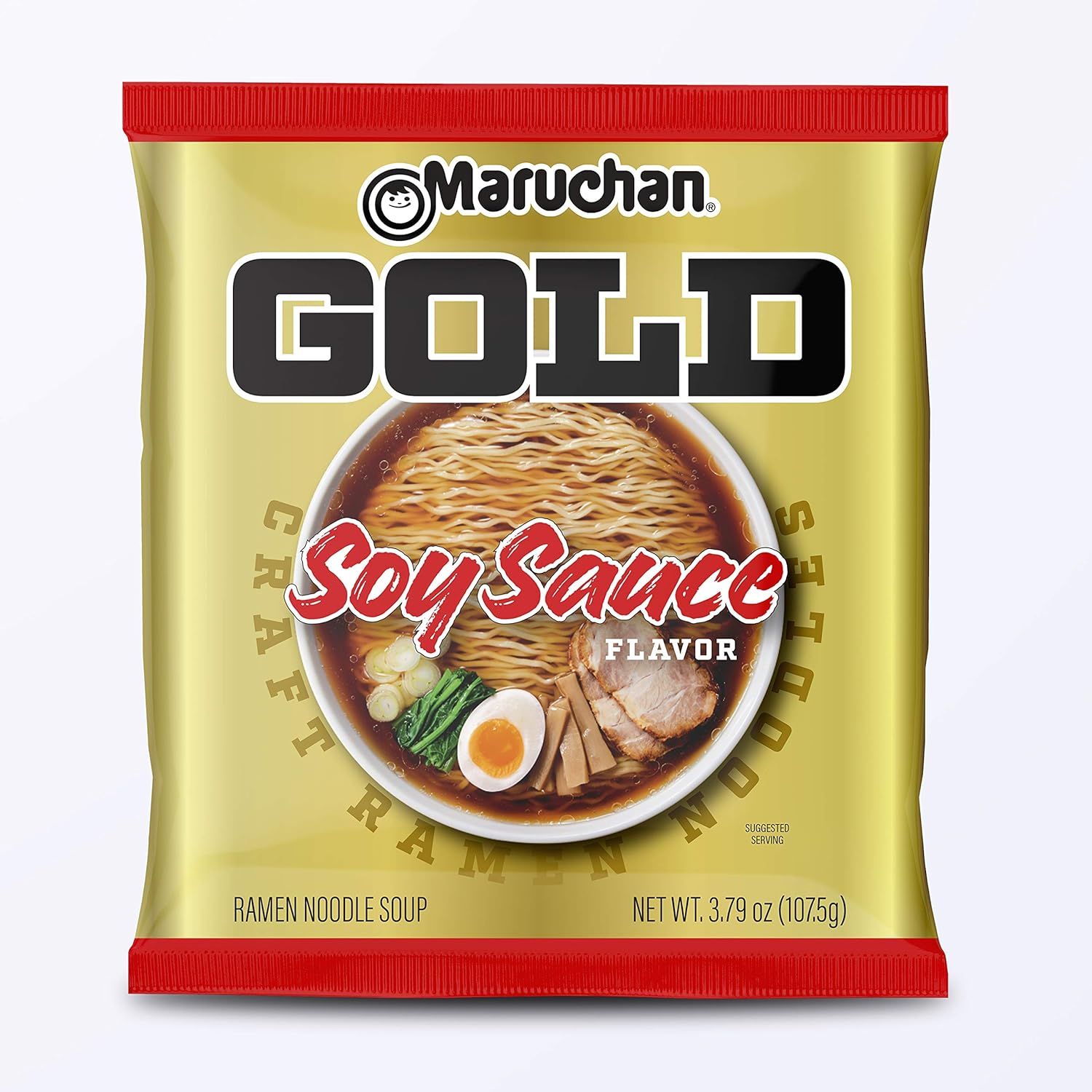Maruchan Gold Soy Sauce Craft Ramen Noodles (front of pack)