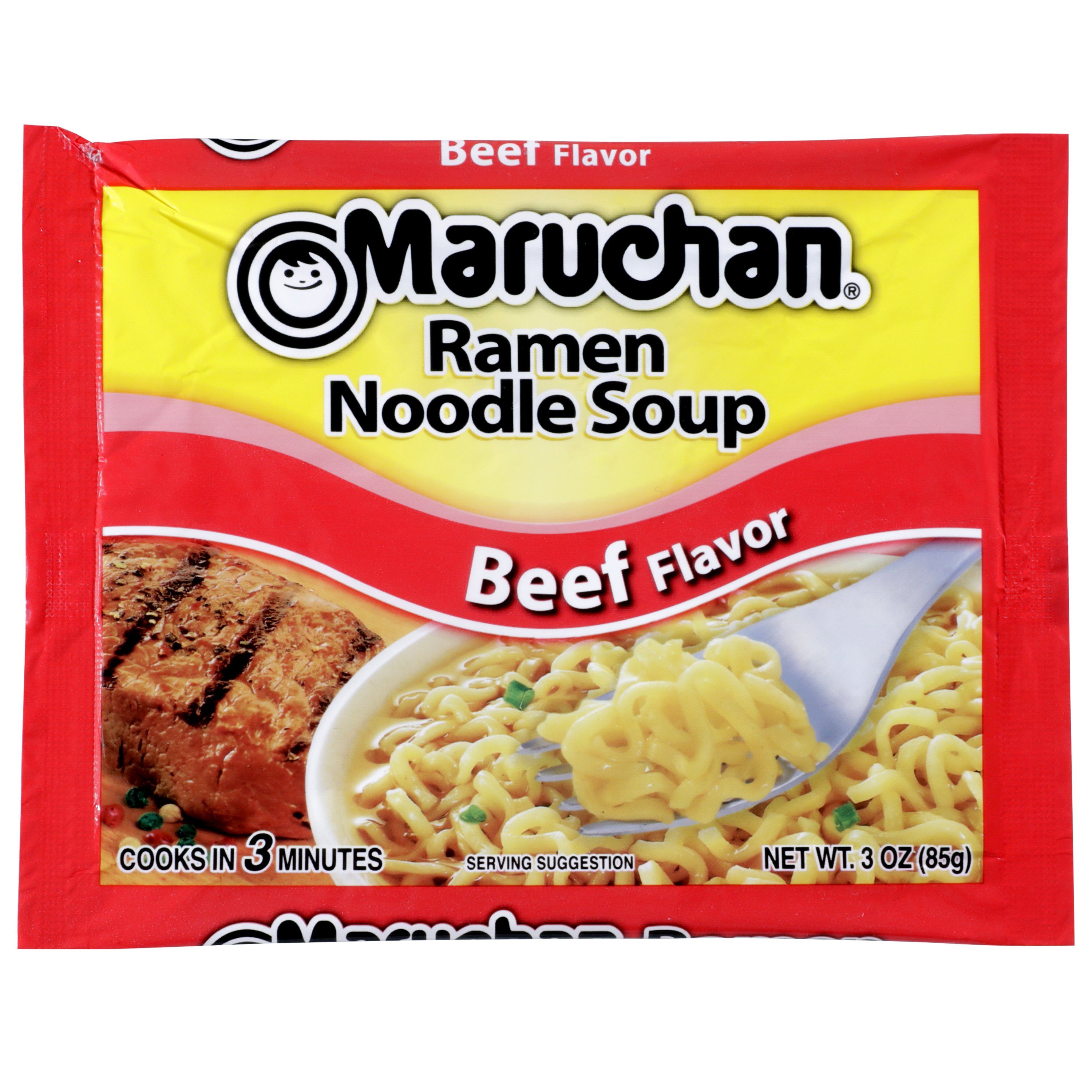 Maruchan Ramen Noodle Soup – Beef Flavor (front pack)