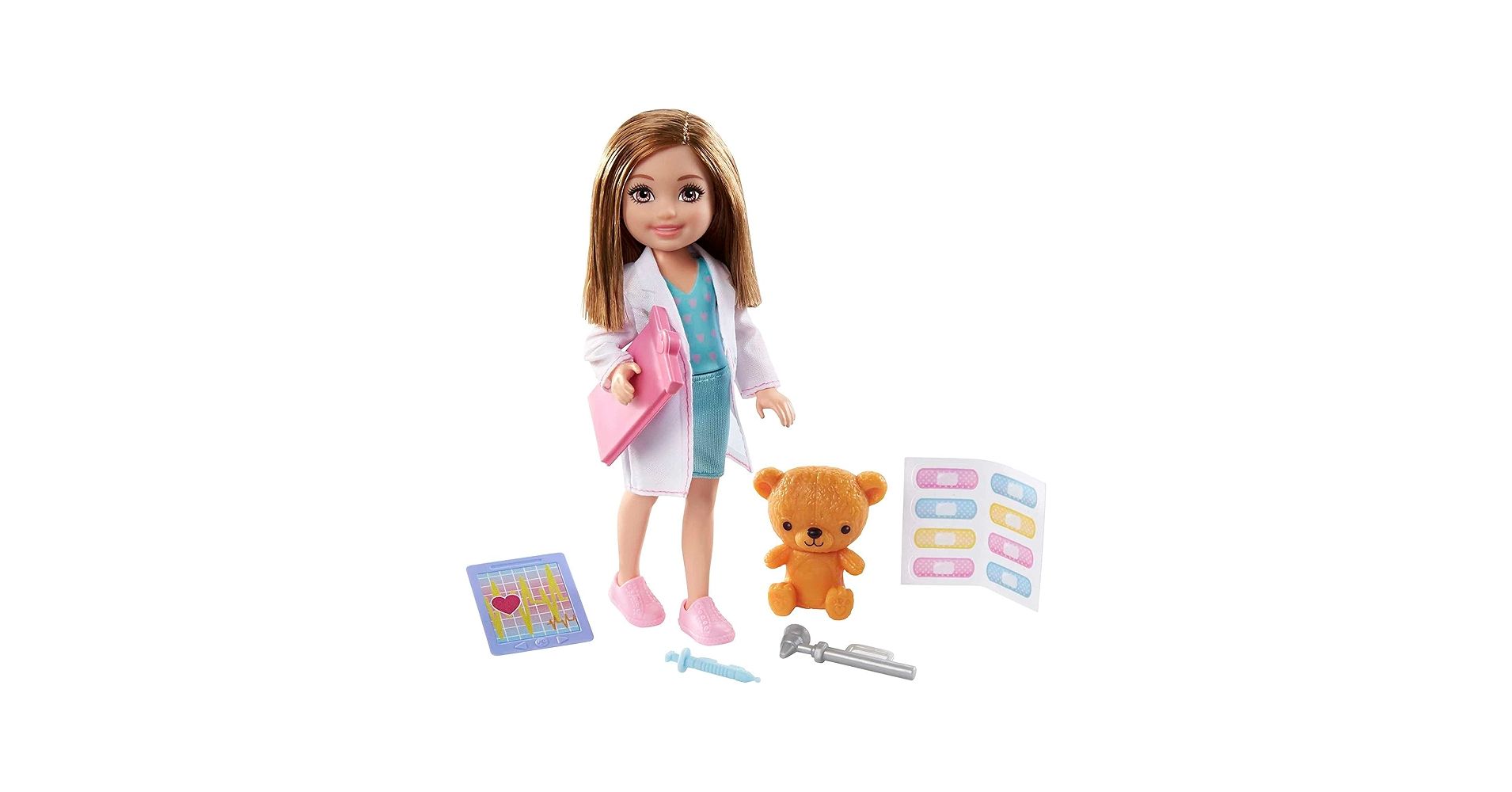 Amazon.com: Barbie Playset with Brunette Chelsea Can Be Doctor Doll &  Accessories Including Clipboard, Medical Tools & Bandage Stickers : Toys &  Games