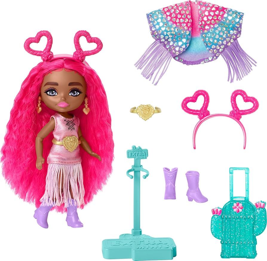 Amazon.com: Barbie Extra Fly Minis Travel Doll, Desert Festival Look with  Magenta Hair in Fringe Jacket, Dress & Accessories, 5.5-inch : Toys & Games