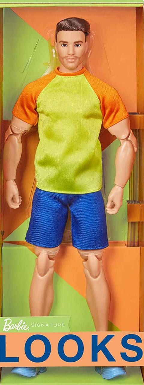 Barbie Looks #18 Ken Doll Barbie Signature Yellow Shirt Blue Shorts Mattel  HJW85