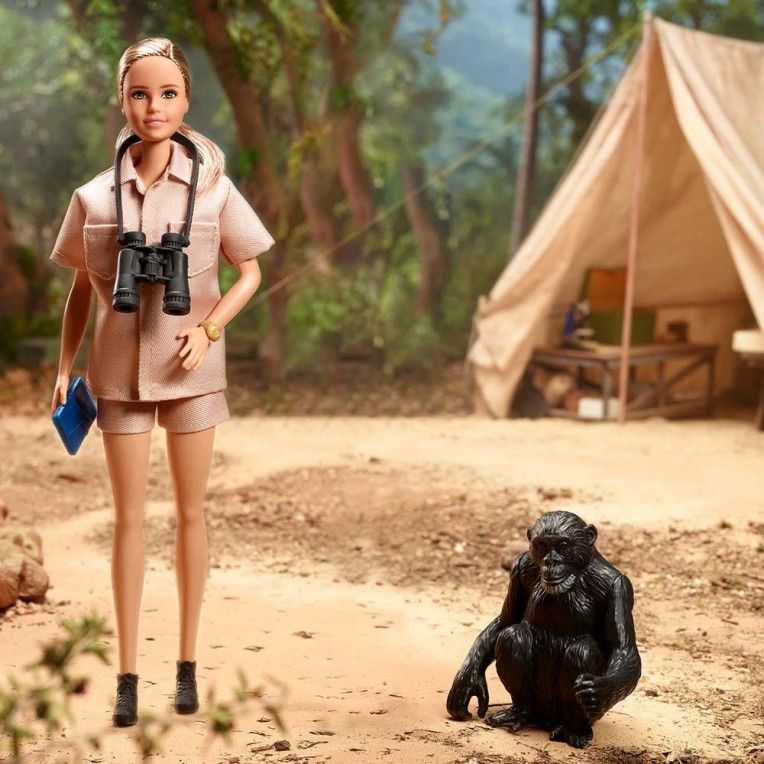 MATTEL BARBIE SIGNATURE DR JANE GOODALL ETHOLOGIST AND CONSERVATIONIST DOLL