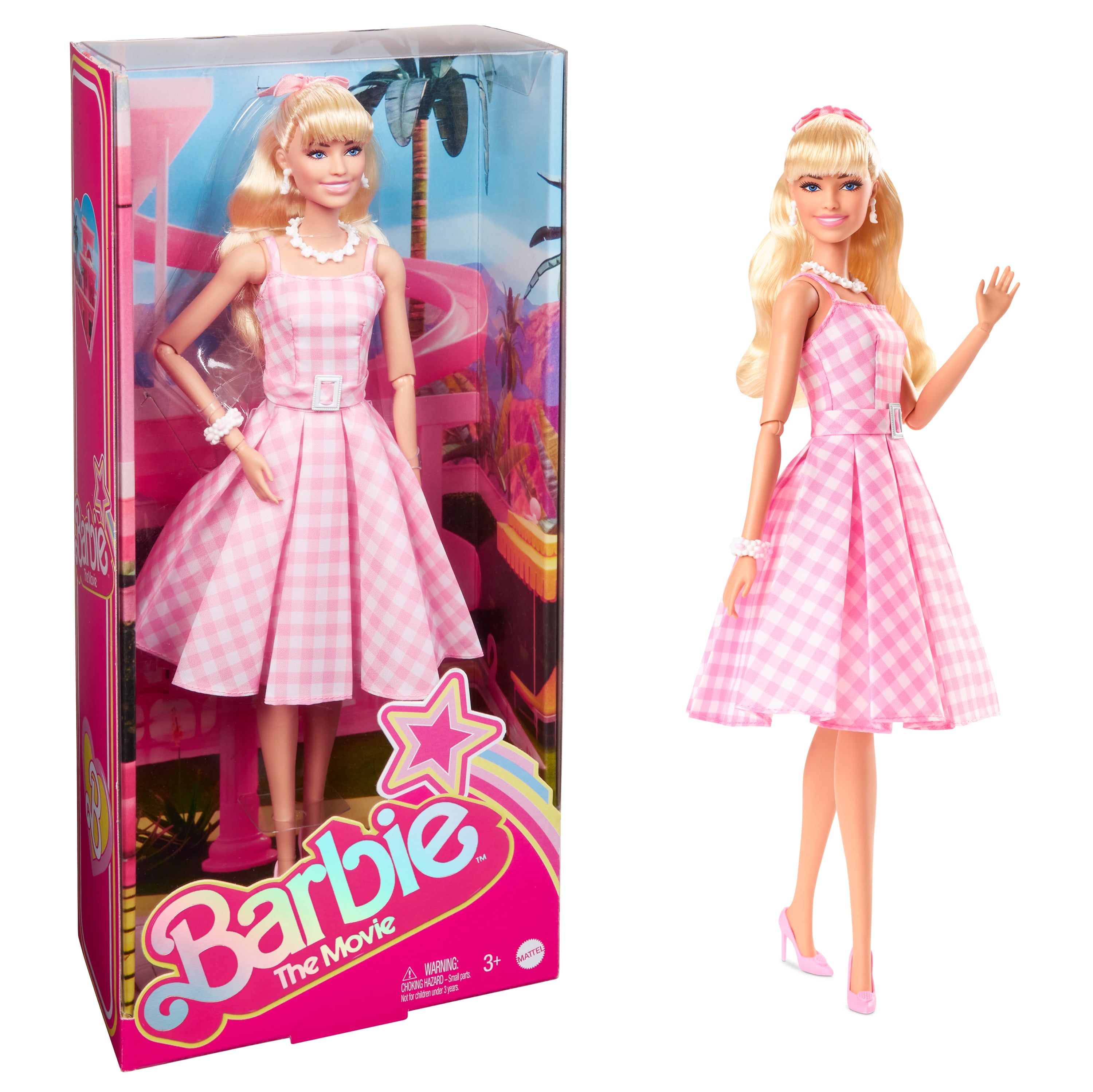 Barbie The Movie Barbie Doll, Pink Gingham Dress