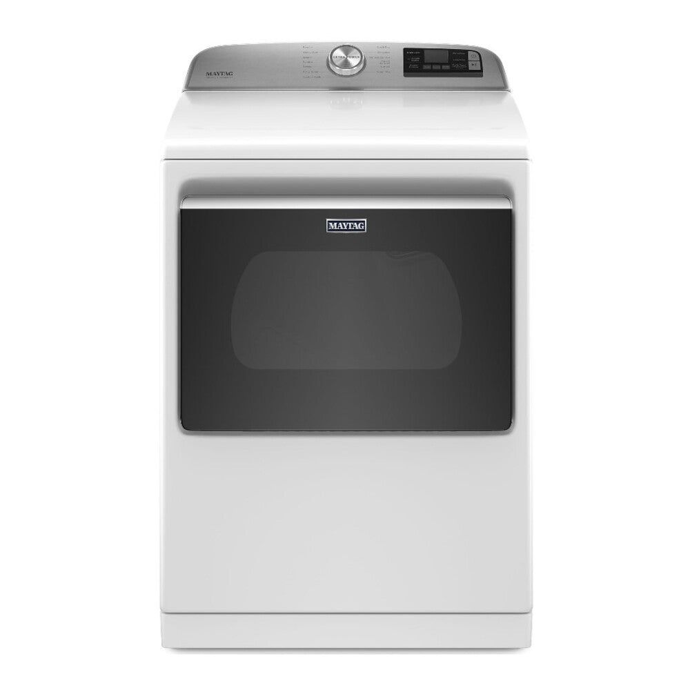 Maytag MED7230HW 27 inch Smart Electric Dryer with 7.4 cu. ft. Capacity, Extra Power, Steam, Sanitize Cycle, Hamper Door (White)
