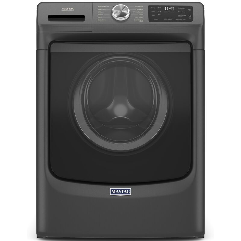 Maytag 27 in. 4.8 cu. ft. Stackable Front Load Washer with Extra Power and 16-Hr Fresh Hold - Volcano Black