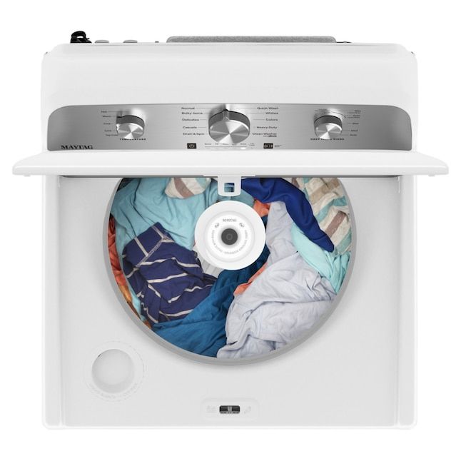 Maytag Deep Fill 4.5-cu ft High Efficiency Agitator Top-Load Washer (White)  MVW4505MW at Lowes.com