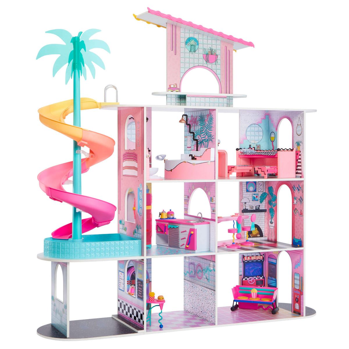LOL Surprise OMG Fashion House Playset - Real Wood Doll House with 85+ Surprises
