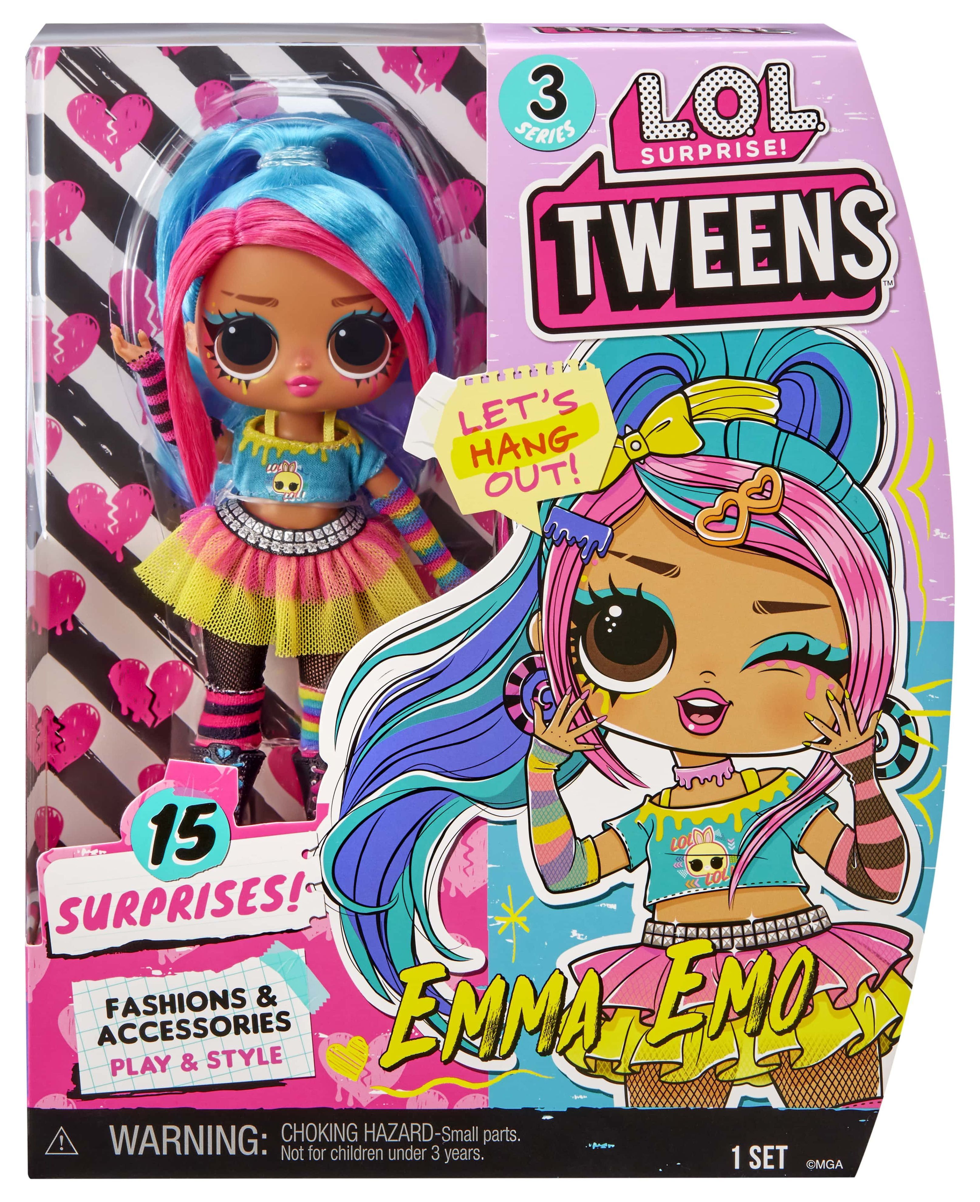 LOL Surprise Tween Series 3 Fashion Doll Emma Emo with 15 Surprises – Great  Gift for Kids Ages 4+