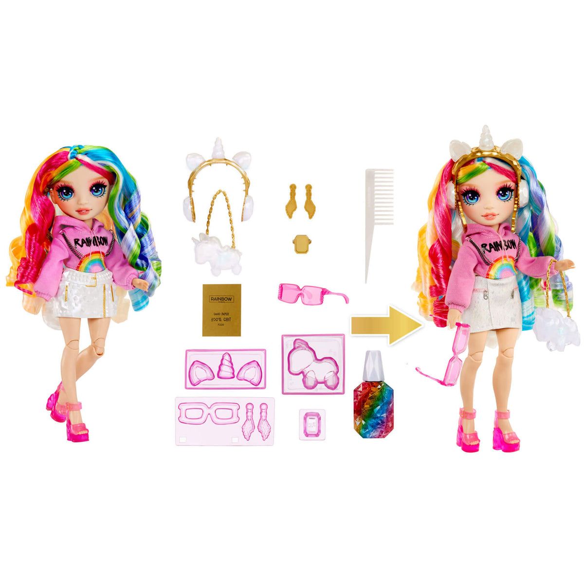 Rainbow High Creative Crystals Amaya - Rainbow 11” Fashion Doll with Crystal Accessory Make It Kit